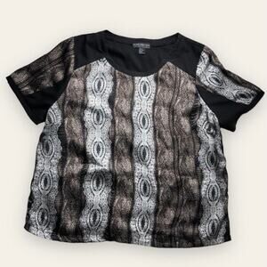 Forever 21 + lace & knit print top size XL